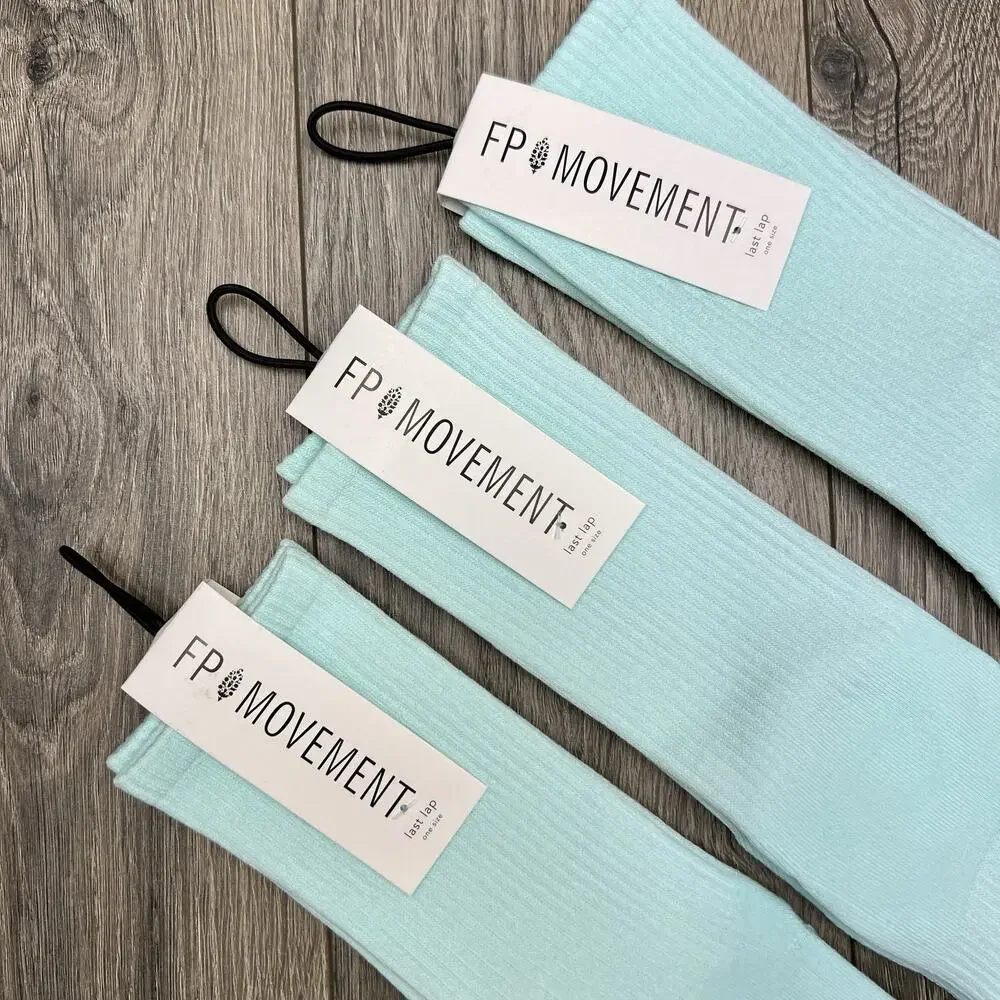 3 Pack Free People Movement Last Lap Tube Socks White Pistachio One Size